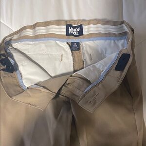 Lands' End Boys Khaki Chinos, performance material with some stretch.